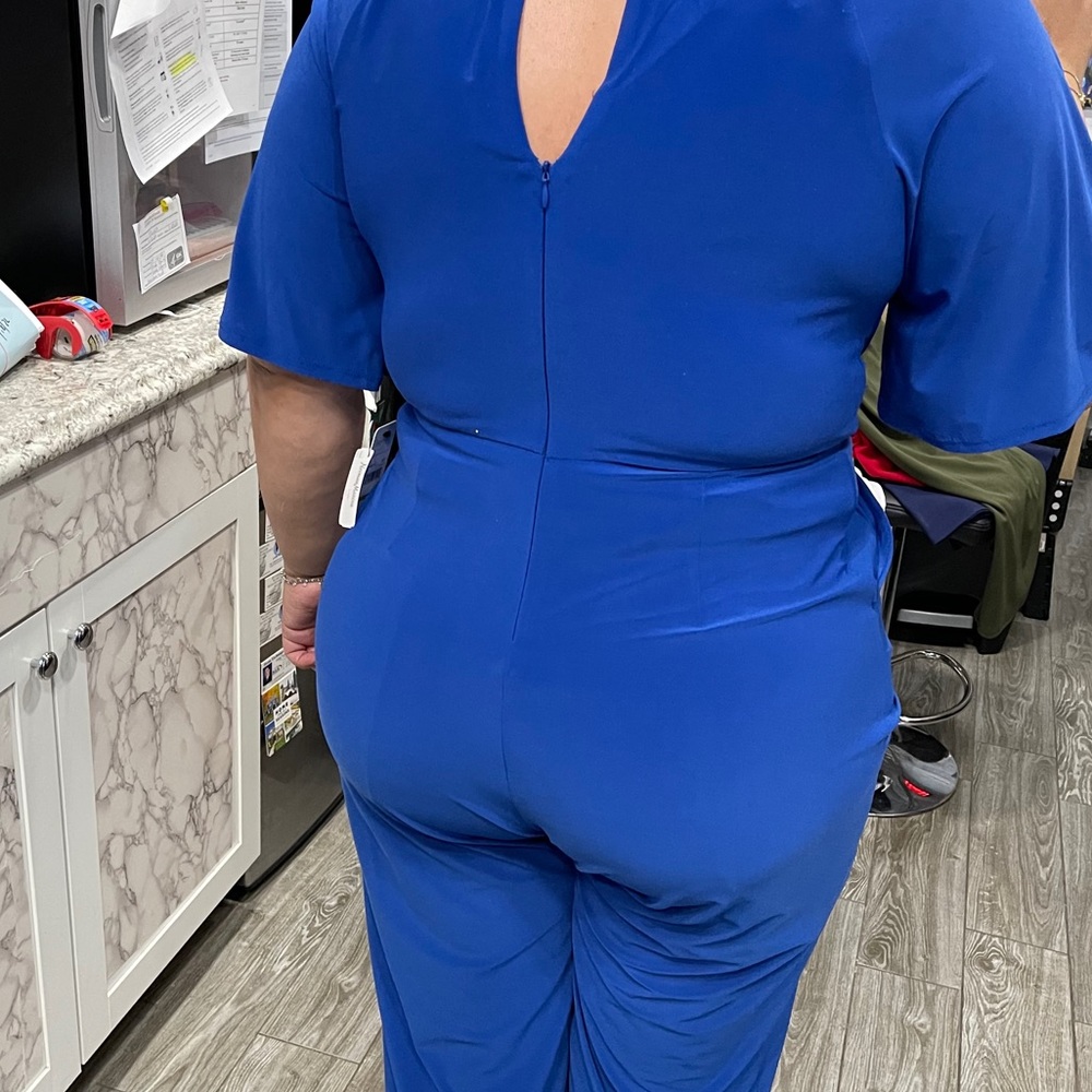 Laundry By Shelli Segal Blue Jumper/romper In A Size 12 stops right under knee